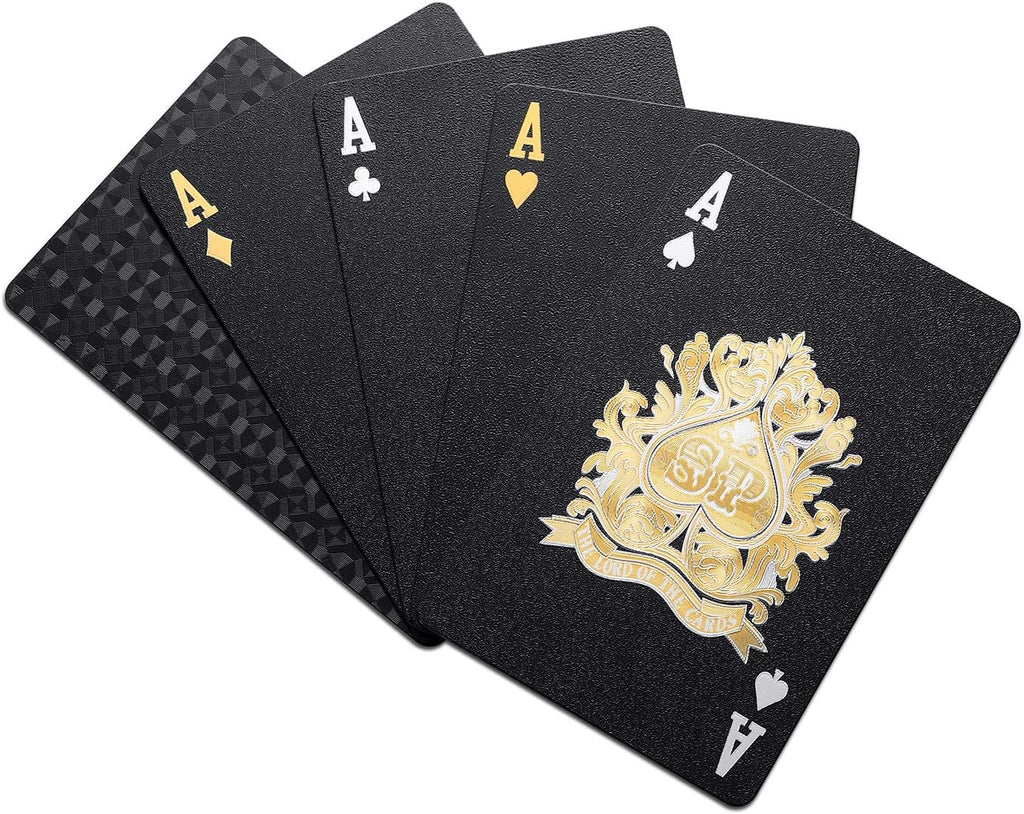 Diamond Waterproof Black Playing Cards, Poker Cards, Deck of Cards (Black)