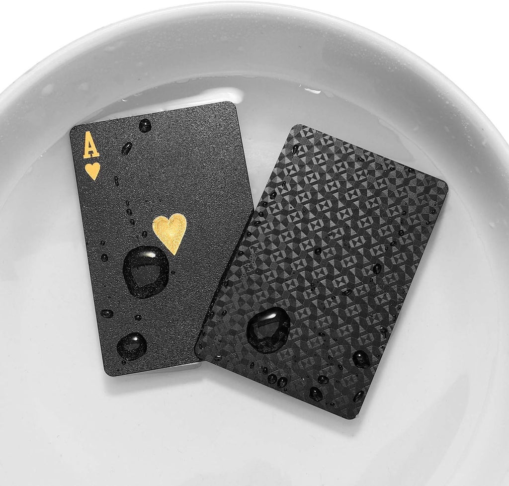 Diamond Waterproof Black Playing Cards, Poker Cards, Deck of Cards (Black)